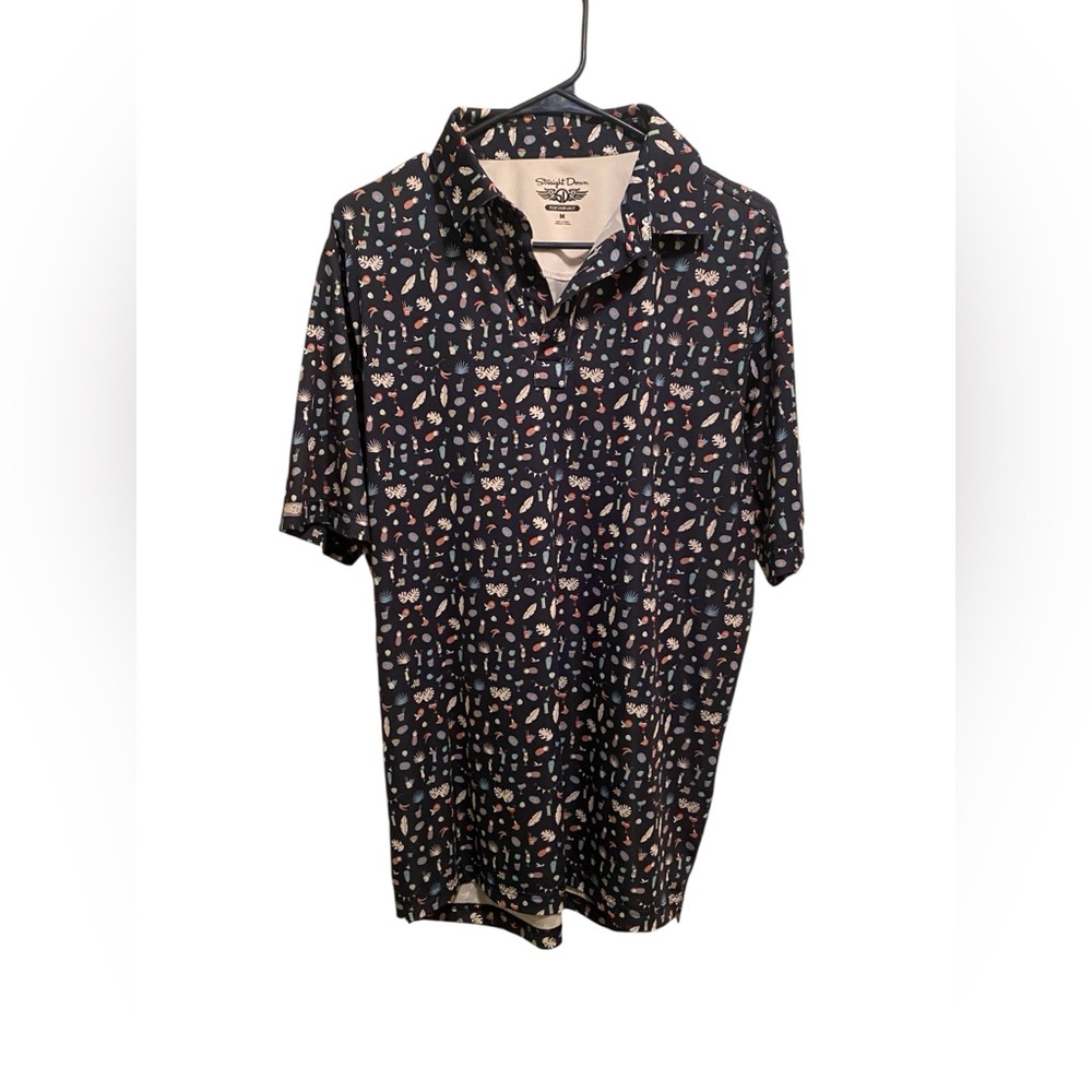 Straight‎ Down Performance Men's Patterned Shirt. Size medium. Good condition